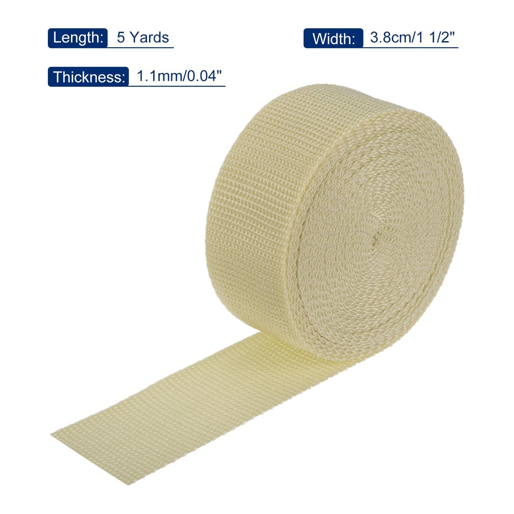 Lightweight Polypropylene Webbing Strap 3.8cm 5 Yard Light Khaki