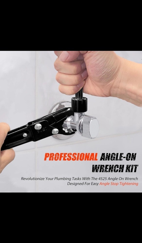 Angle Stop Wrench Kit Plumbing Tool for Compression Ring Installation & Removal