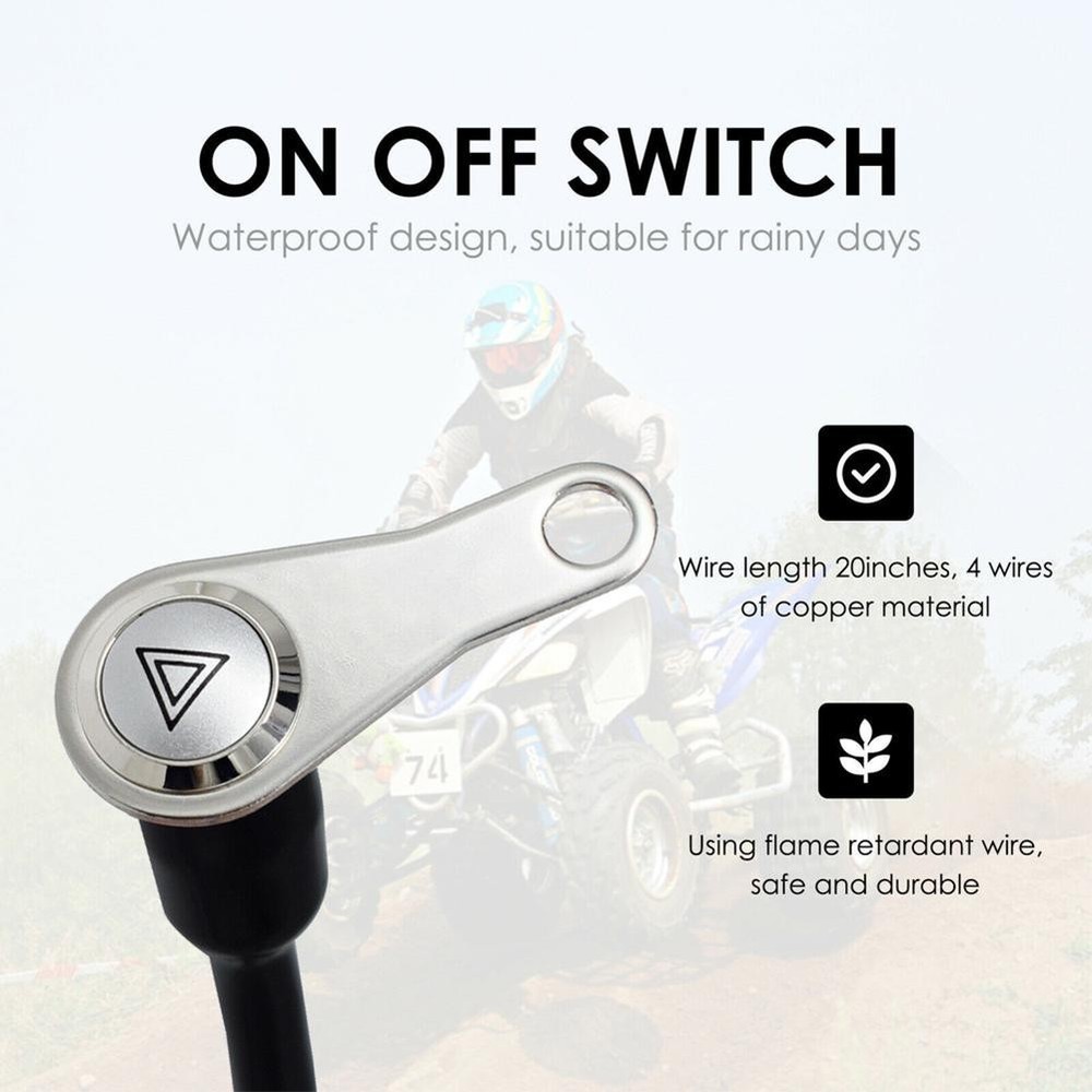 Super Bright LED Motorcycle Switch ON&OFF Handlebar Mount Push Button Work Light