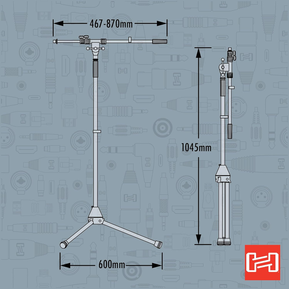 MSB-521BK Microphone Stand, Tripod Base, Black