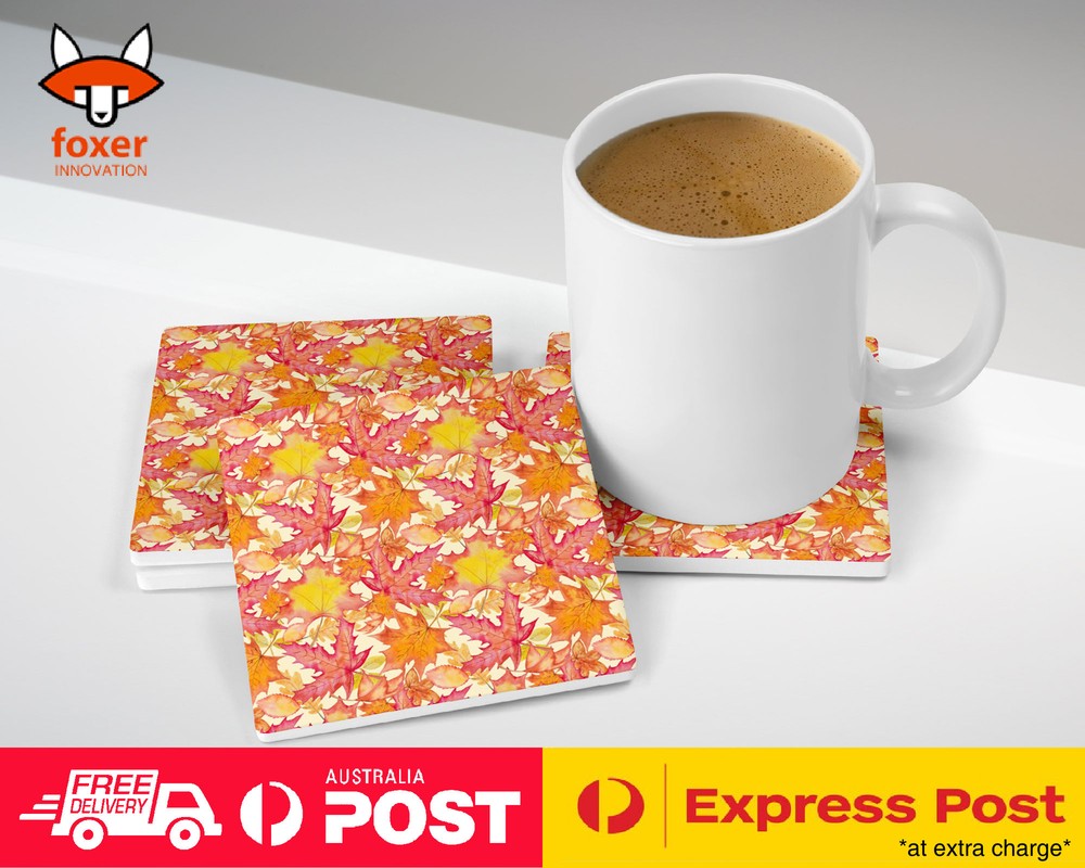 COASTER COFFEE DRINKING MAT|FALL AUTUMN LEAVES PATTERN 2
