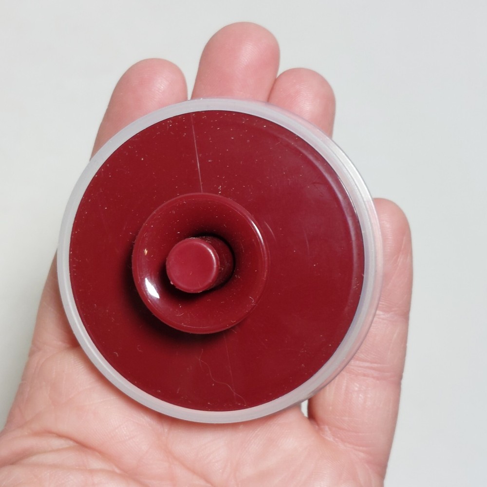 Tupperware Red Burgundy Push Button Replacement Lid 2.5" Small # 30