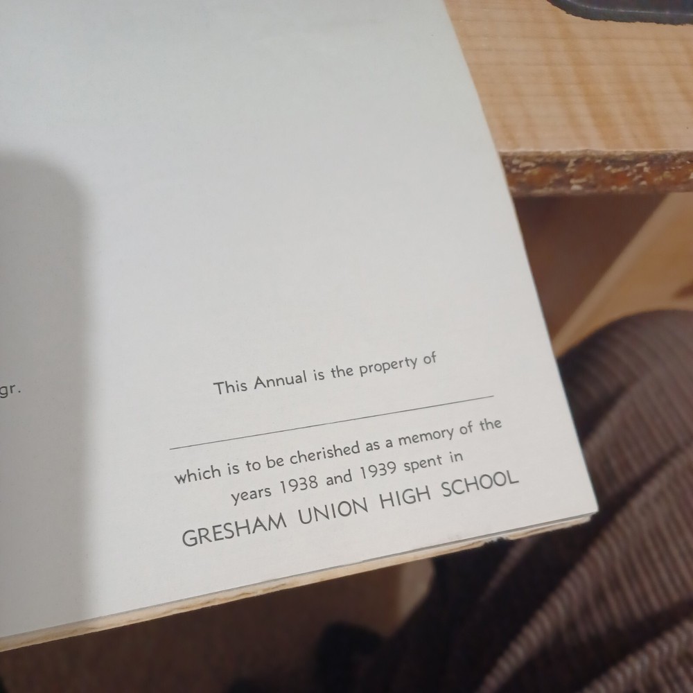 1938-1939 Gresham Union High School Year School munhinotu