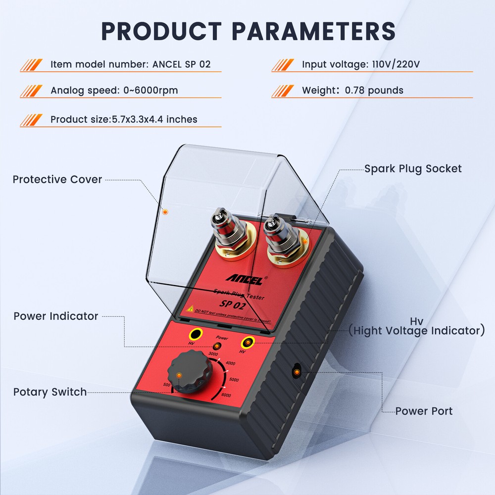 Spark Plug Tester Dual Hole Car Adjustable Detector Ignition Diagnostic Tool Kit