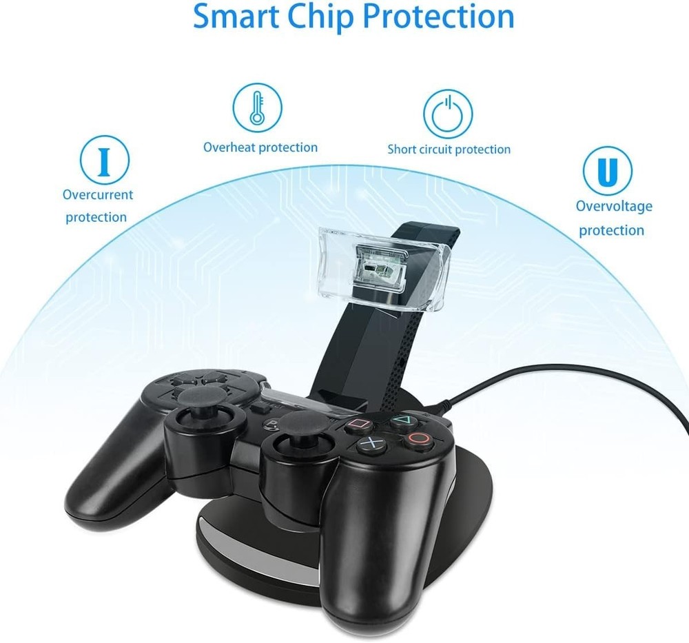 Controller Charger, Dual Console Charger Charging Docking Station Stan
