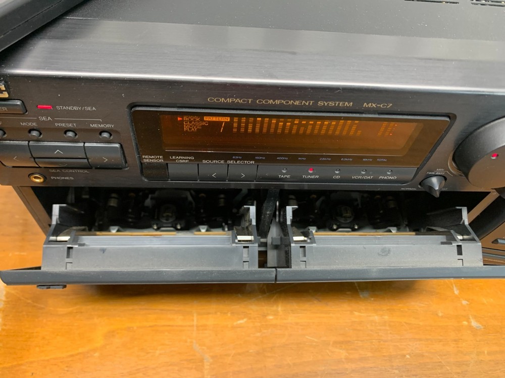 JVC MX-C7 Compact Component Stereo System 6 Disc CD Dual Cassette Player & Tuner