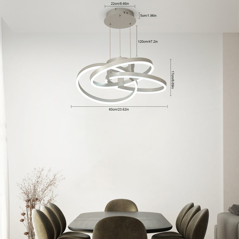LED Pendant Ceiling Light For Dining Kitchen Room Stepless Dimmable Lamp 45W
