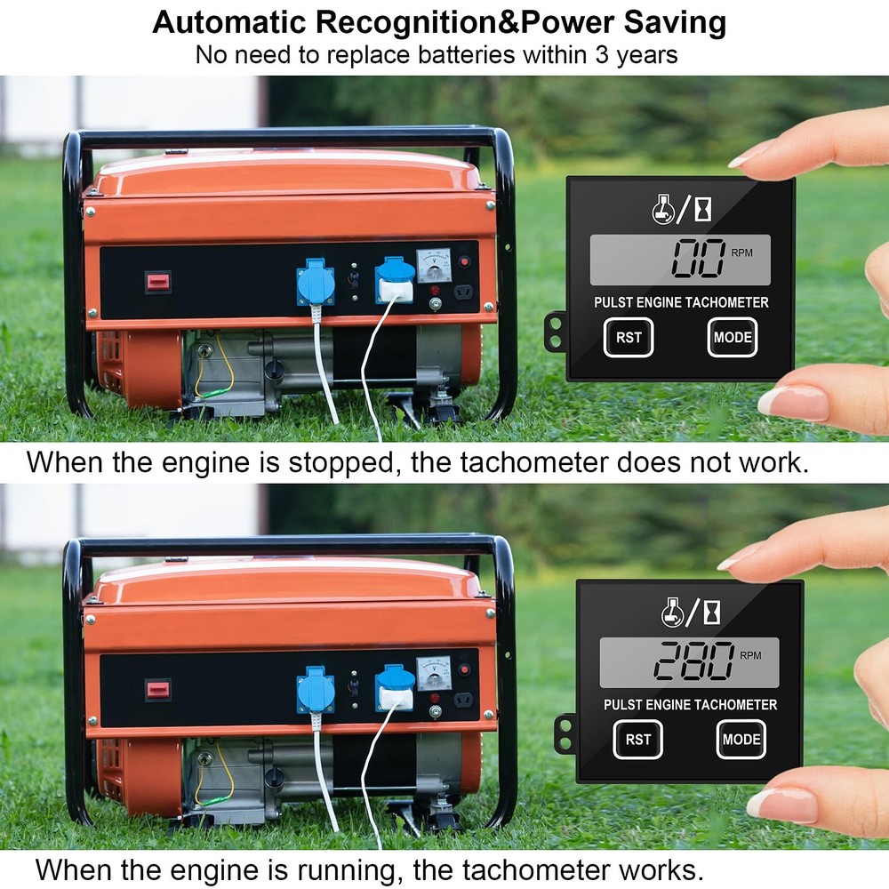 Digital Tachometer Small Engine Chainsaw Tacho Meter Tach Gauge 2 Stroke 4 St...
