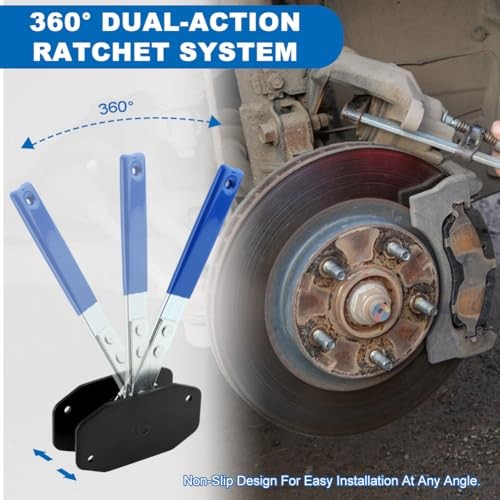 Brake Caliper Compression Tool with 2 Caliper Hanger, 360° Adjustable Blue
