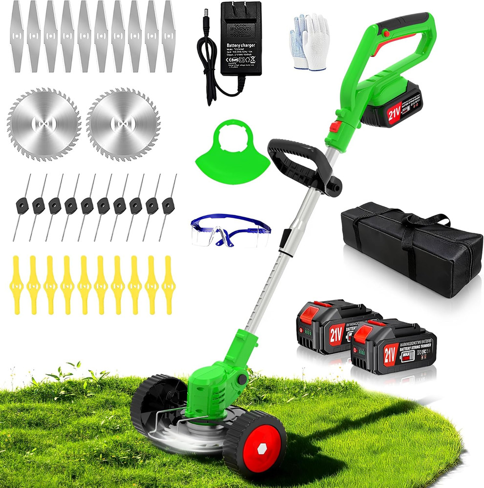 Cordless Weed Wacker Electric Stringless Eater 21V Battery Powered Lightweight P