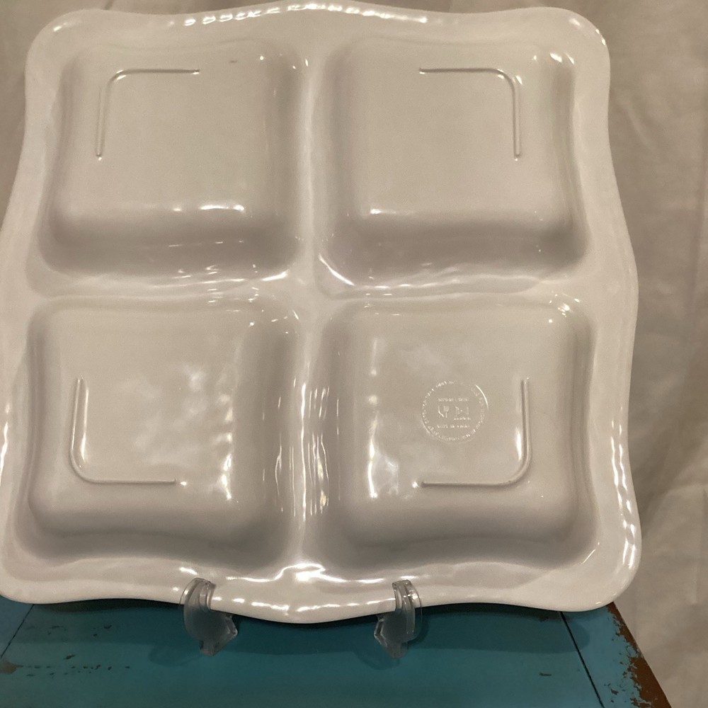 Floral Burst Melamine Square Divided Serving Platter