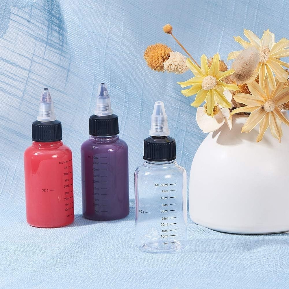 15 Pack 50ml Transparent Dispensing Bottles with Twist Cap - Versatile & Durable