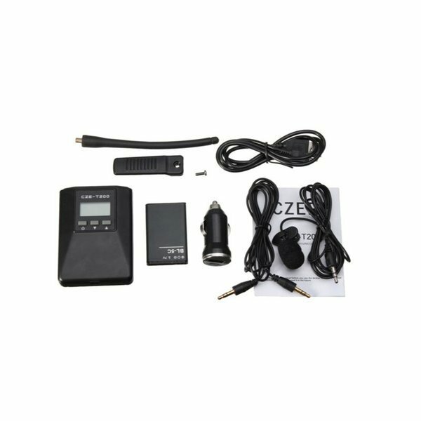 CZE-T200 Portable Stereo Wireless FM Transmitter 0.2w with Microphone Adjustable