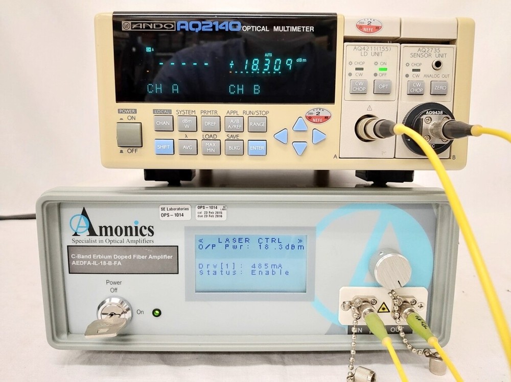 Amonics AEDFA-IL-18-B-FA EDFA Optical Amplifier WORKING