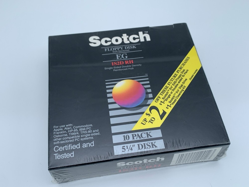 Scotch Floppy Disk EG 1S2D RH 10-Pack, 5 1/4 Disk #A222