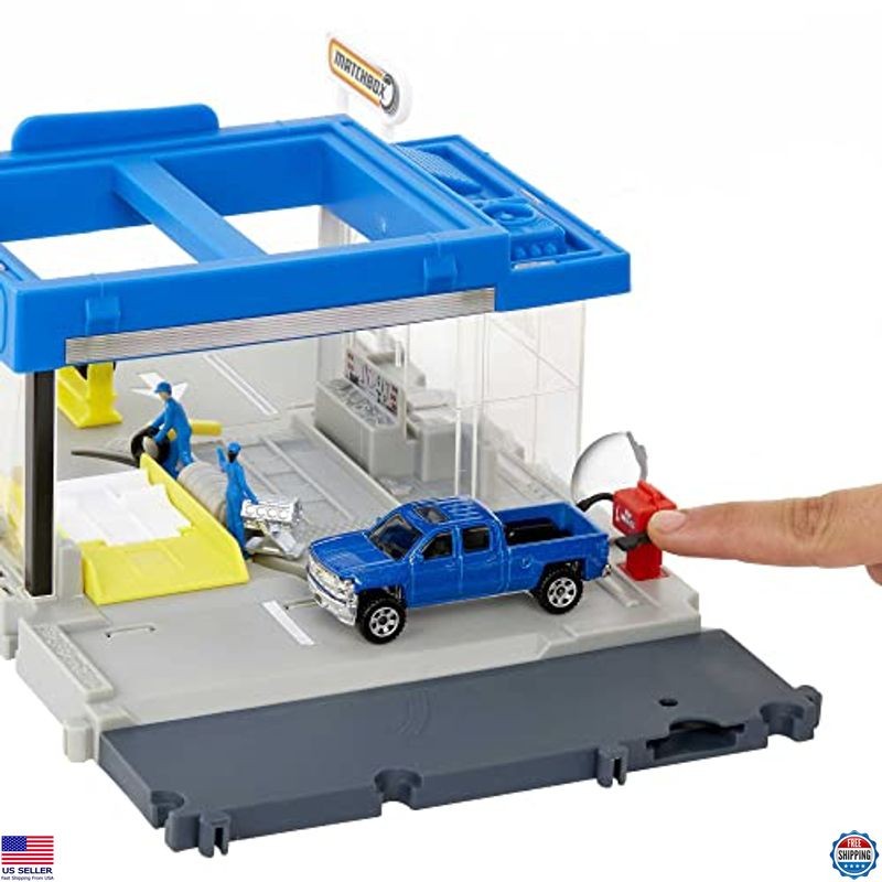 Matchbox Action Drivers Auto Shop Playset with Chevy Silverado & Interactive