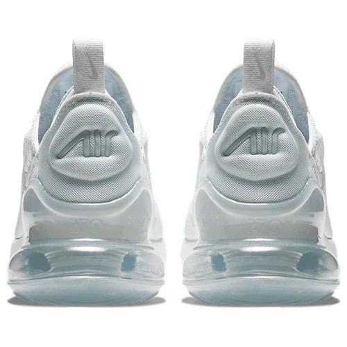 Nike Air Max 270 White Metallic Silver 943345-103 Size 4Y-7Y Boys Kids Women New