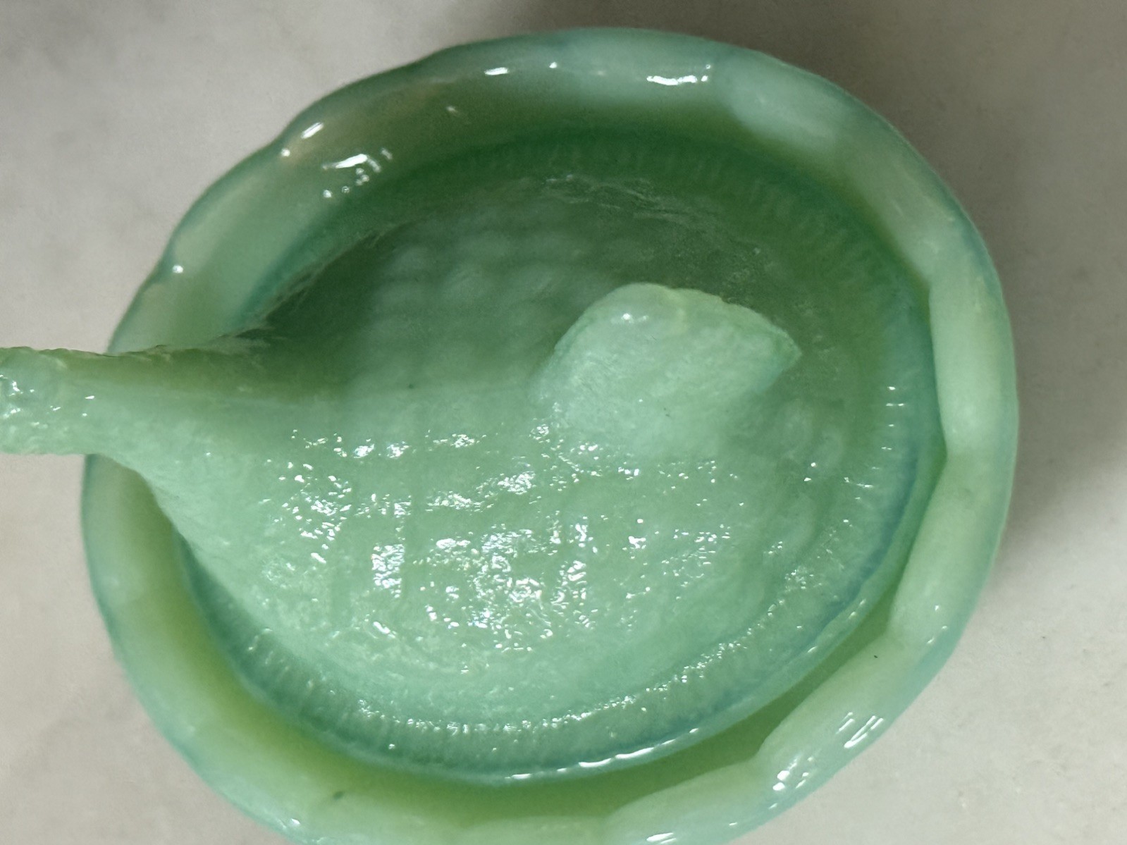 Jadeite Glass Mini Hen On A Nest, Salt dip, 2.5”