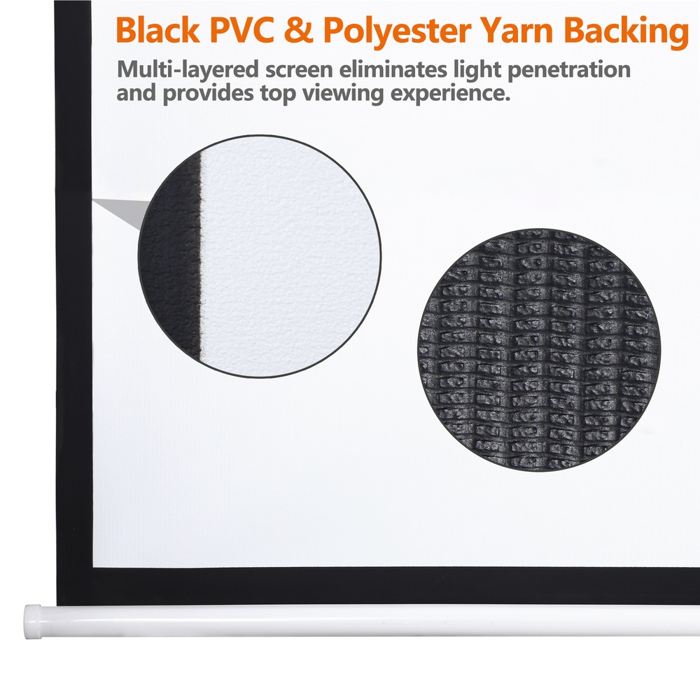 Foldable Portable 100" Projector Screen 16:10 Hd Projection Screen Manual Pull