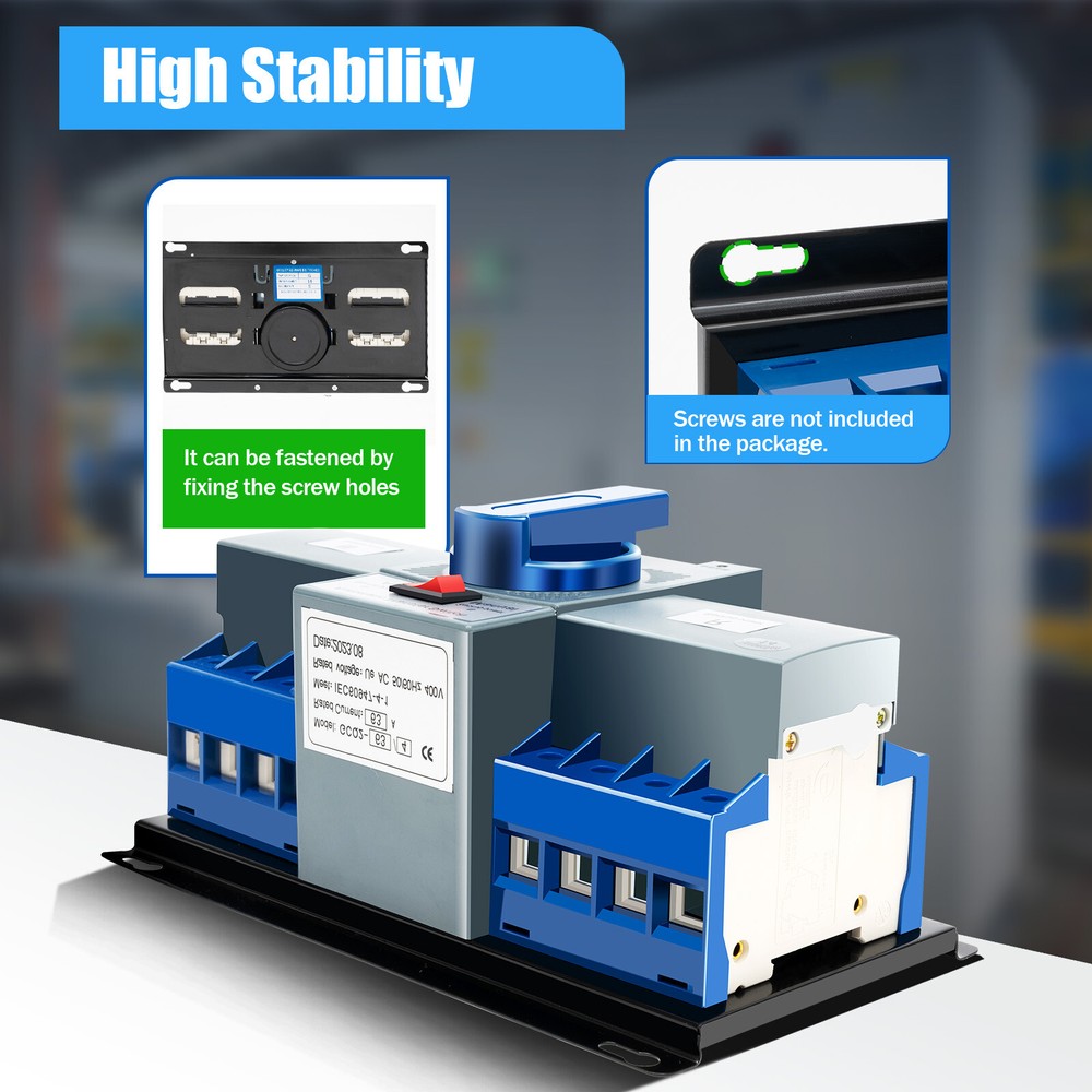 Dual Power Automatic Transfer Switch Generator Changeover Switch CB Level 63A 4P