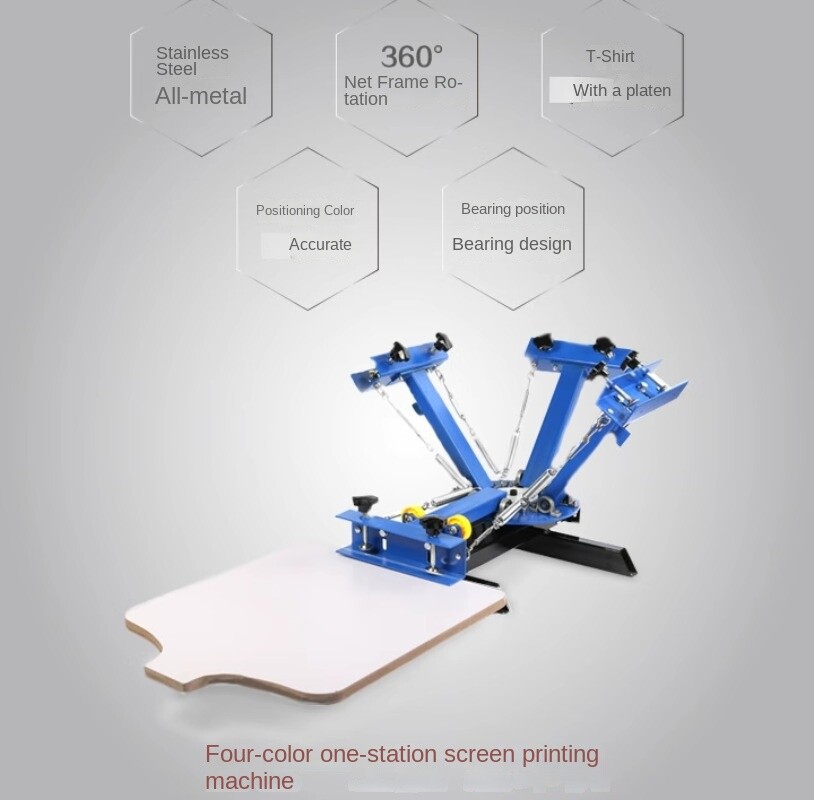 Screen Printing Machine Flatbed 4 Color 1 Position Screen Printing Machine-