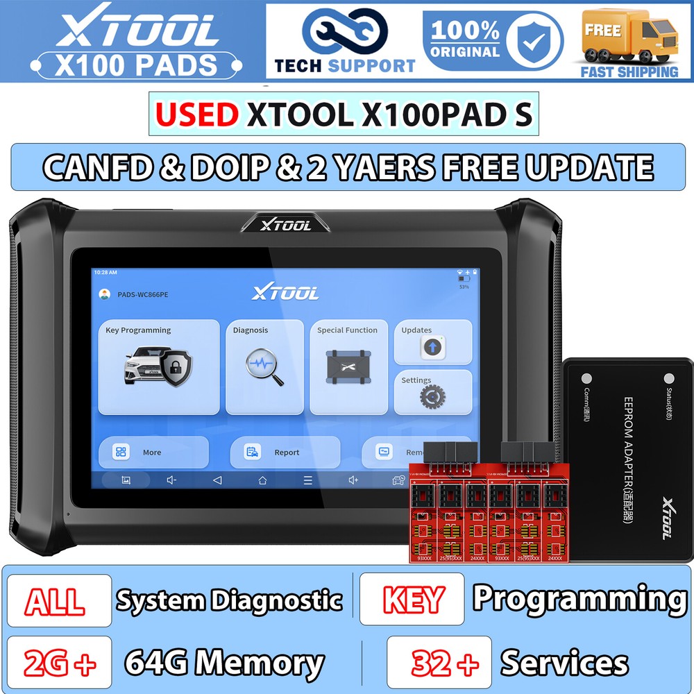 USED XTOOL X100PAD S Auto K*ey Programming Tool All System Diagnostic CANFD&DOIP