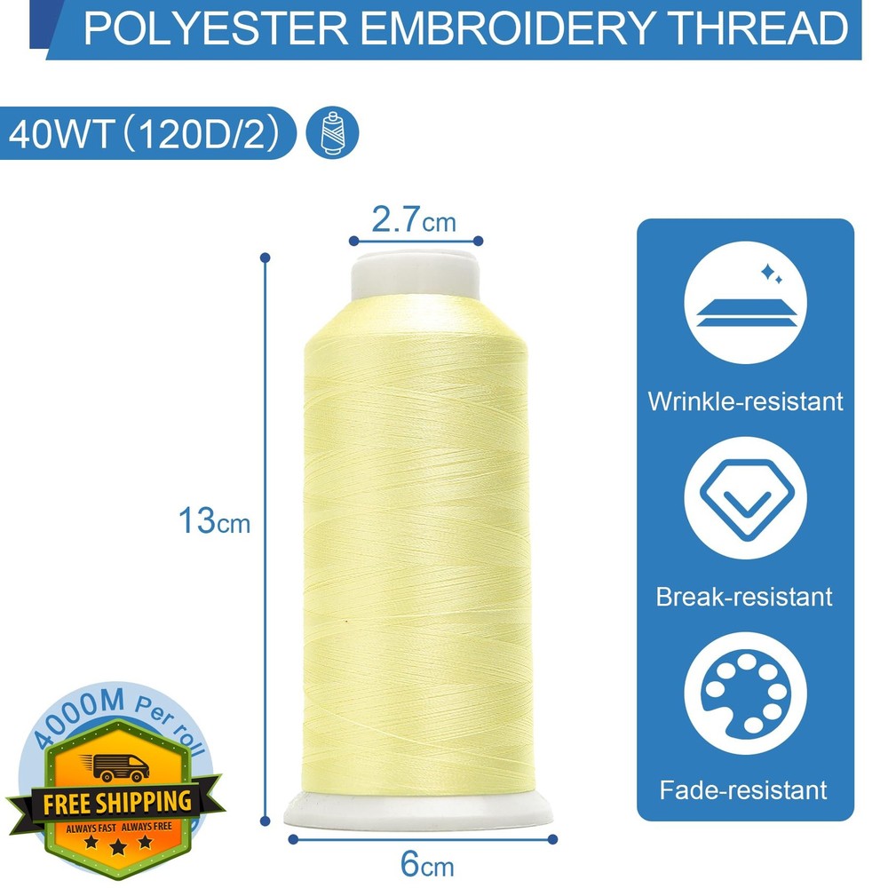 AMOHilos 40WT Polyester Embroidery Thread 4000M Spool Buff-1866