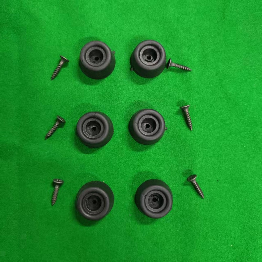 6 Pieces Billiard Cue Bottom Plug Multifunctional Protector with Screw Black