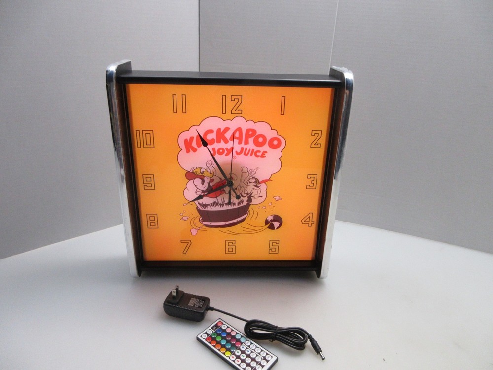 Kickapoo Joy Juice LED light up Advertising wall clock Brand New