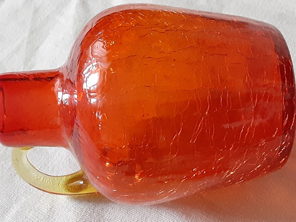 Vintage Crackle Glass Pitcher