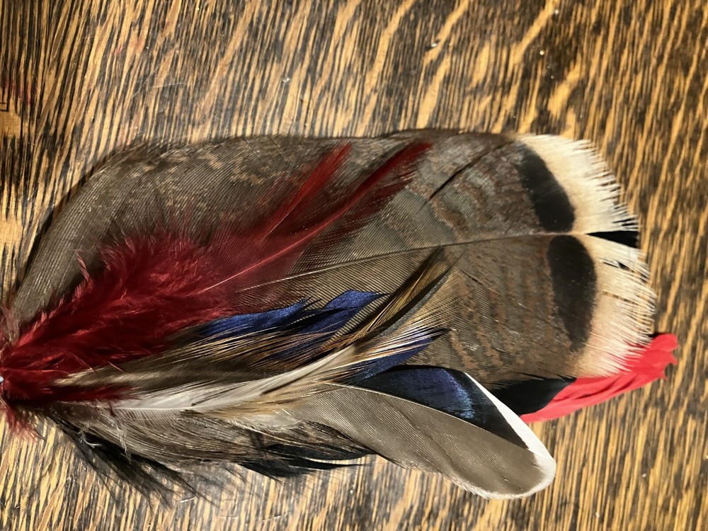 Turkey Tail Feather Combo With Handle For Incense/Sage Ceremonies