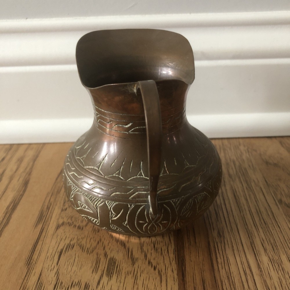 Turkish Copper Plated Etched Small Pitcher Creamer