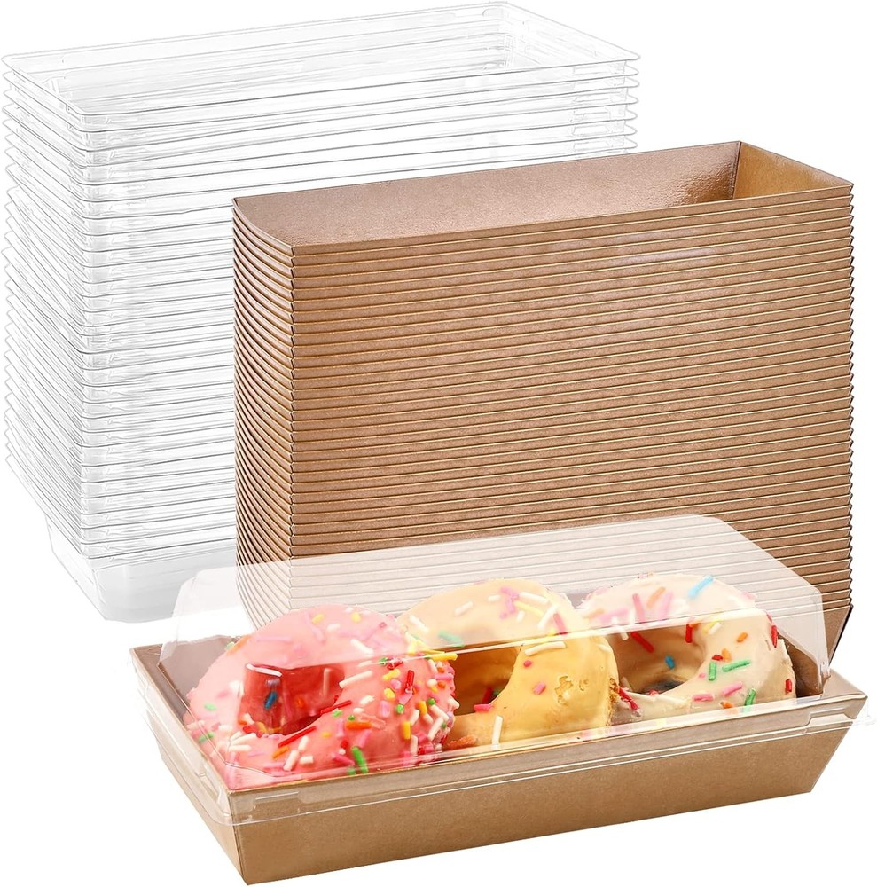 Charcuterie Boxes with Clear Lids, Kraft Bakery Boxes, Cookie Boxes