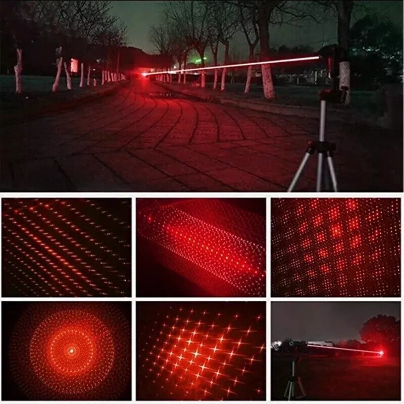 650nm Red Laser Pointer Pen Visible Beam Dot Light & 5 Caps
