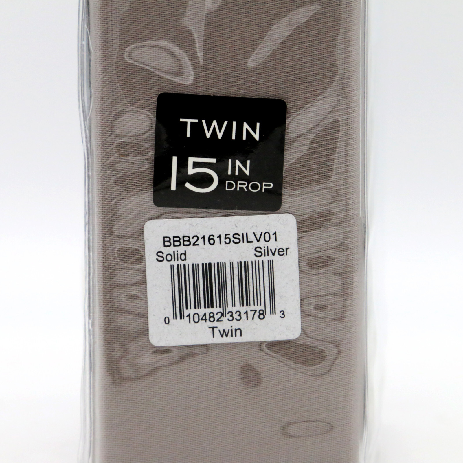 Levinsohn Cotton Collection Silver Solid Twin 15 in Drop Tailored Bedskirt NEW