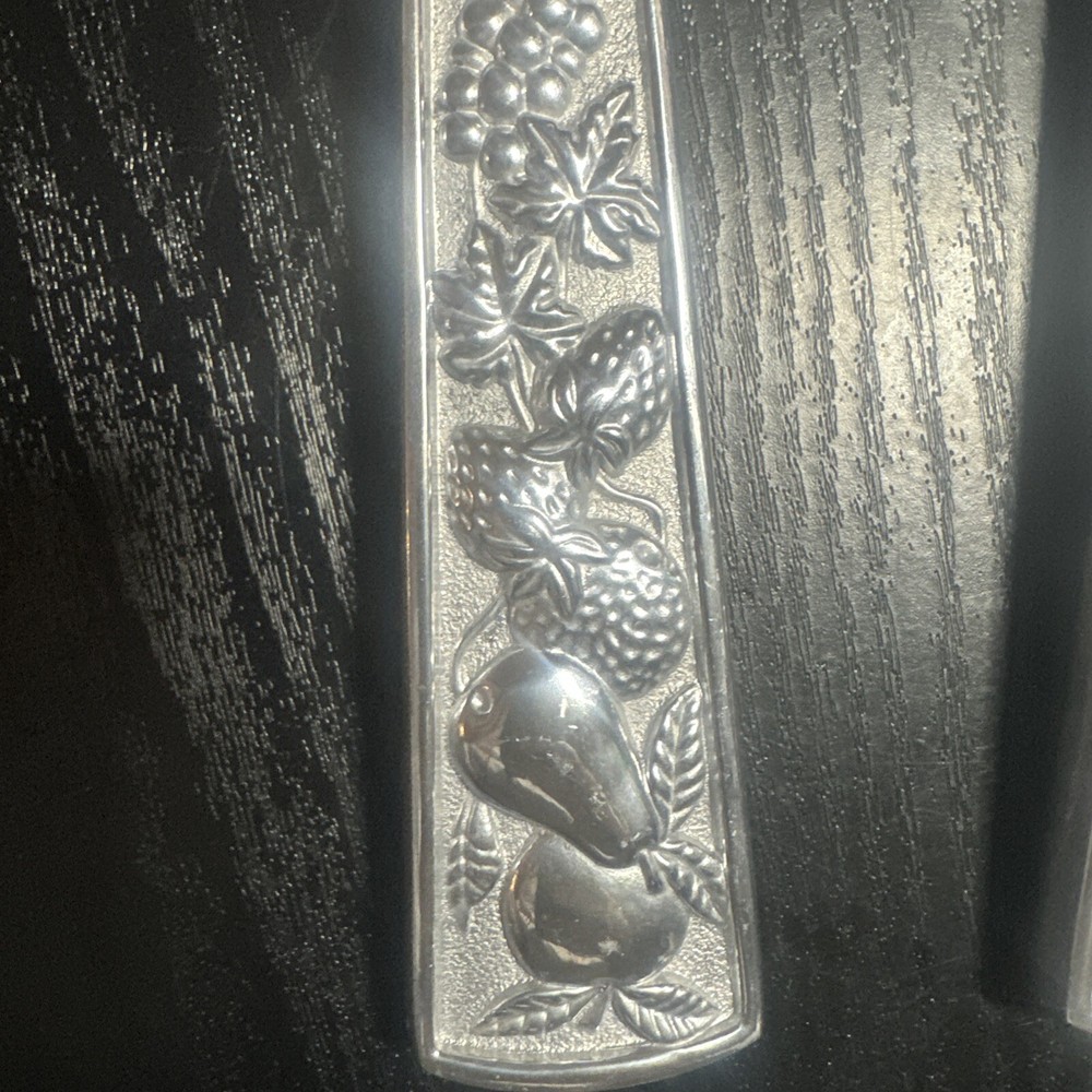 Lenox Salad Serving Set Fork And Spoon Fruit Pattern Heavy