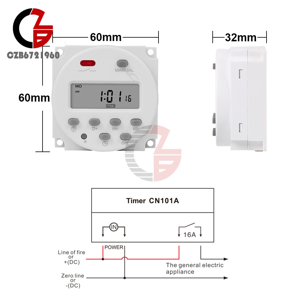 DC 12V 24V AC 110V CN101S Timer Switch Controller Automatic Cycle Timing Switch