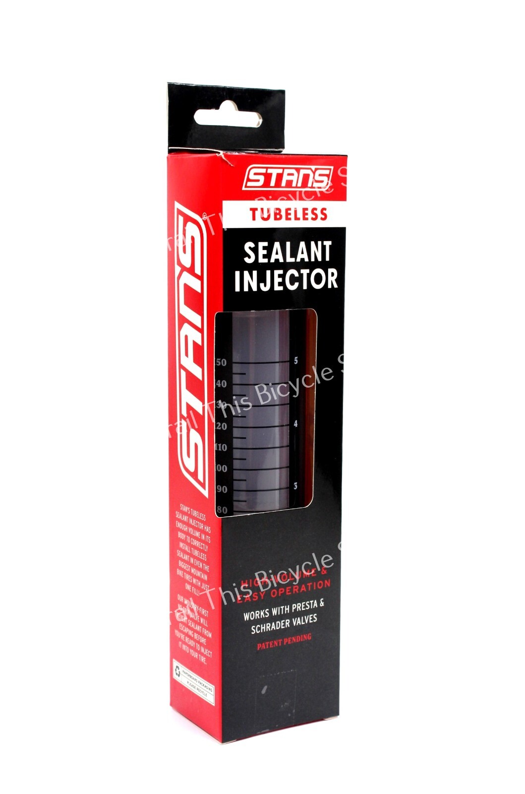Stans No Tubes Tubeless Bike Tire Sealant Injector 5oz Syringe Presta / Schrader