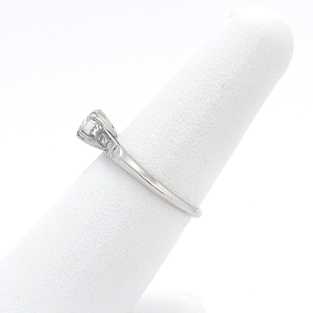 Solid Platinum Round Natural Diamond Promise Engagement Ring Antique Setting