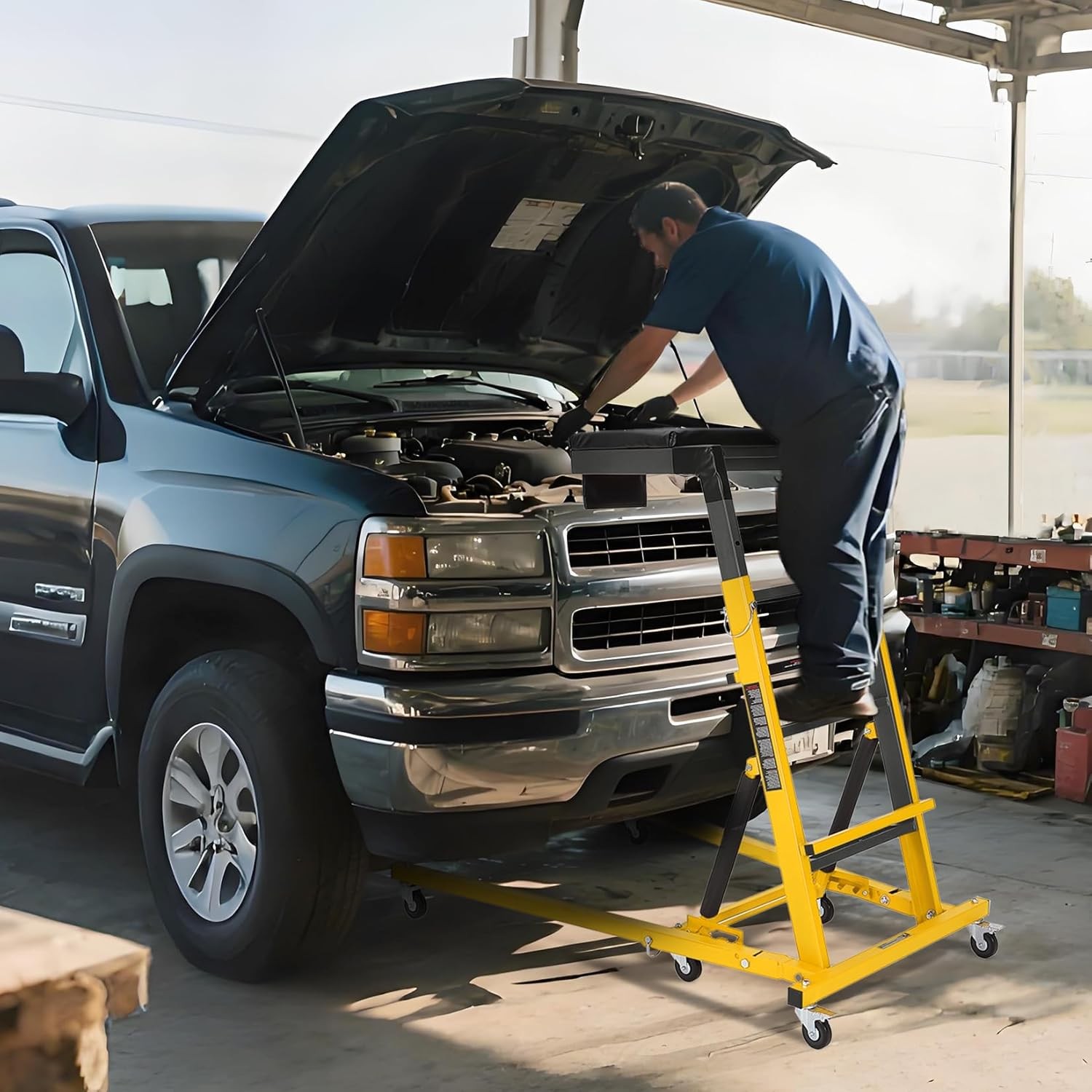 Automotive Topside Creeper 400LBS Adjustable Height Movable w/4 Wheels for Truck