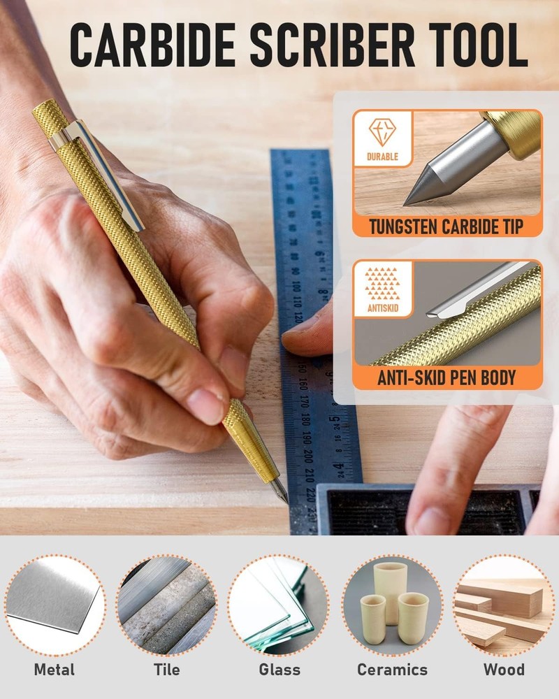 Nicpro 17Pack CP2000 Carpenter Pencil Set with Sharpener, Multicolor