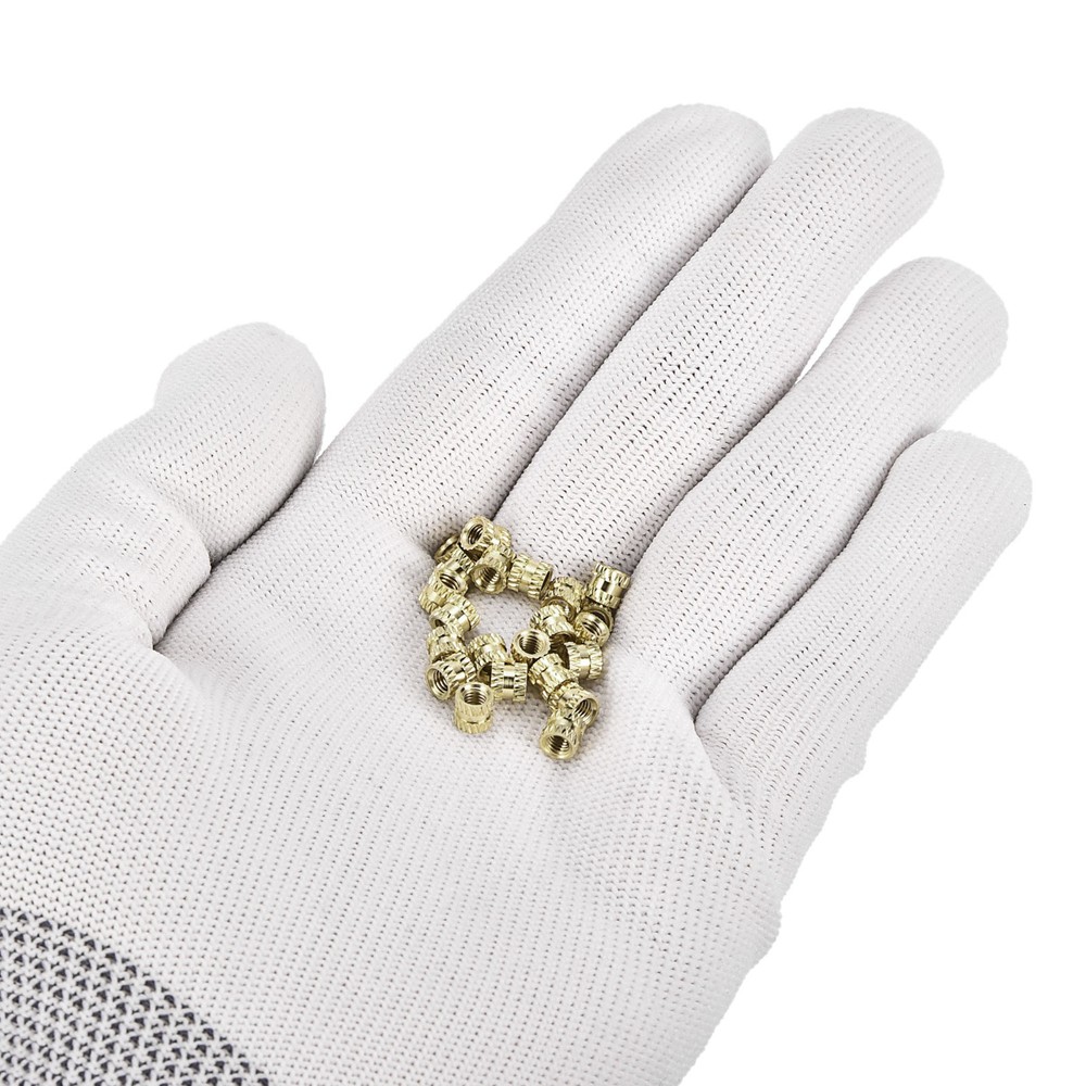 50Pcs Knurled Insert Nuts M3x4mmx4.5mm Brass Female Threaded Inserts