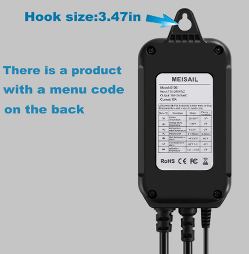 MEISAIL S10B Digital Temperature Controller 2-Stage Outlet Heating & Cooling 10A