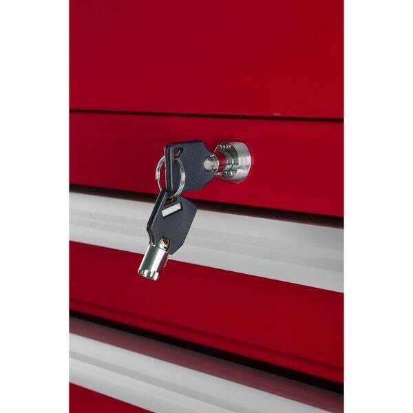 Westward 32H848 Westward Intermediate Chest, 3-Drawers, Powder Coated Red,