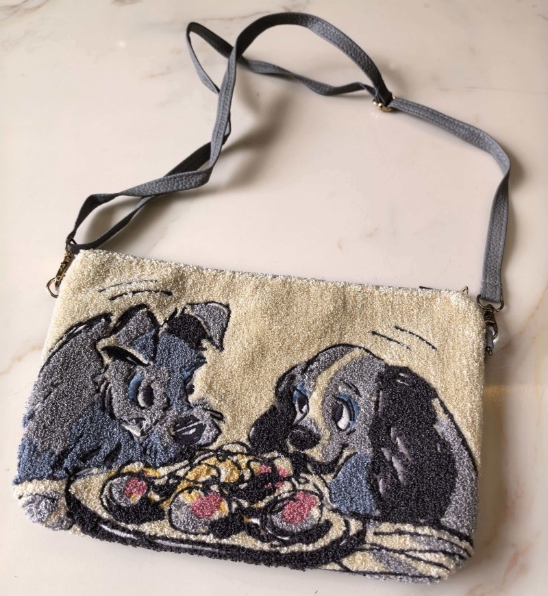 Disney Lady and the Tramp Plush Crossbody Bag Handbag Purse