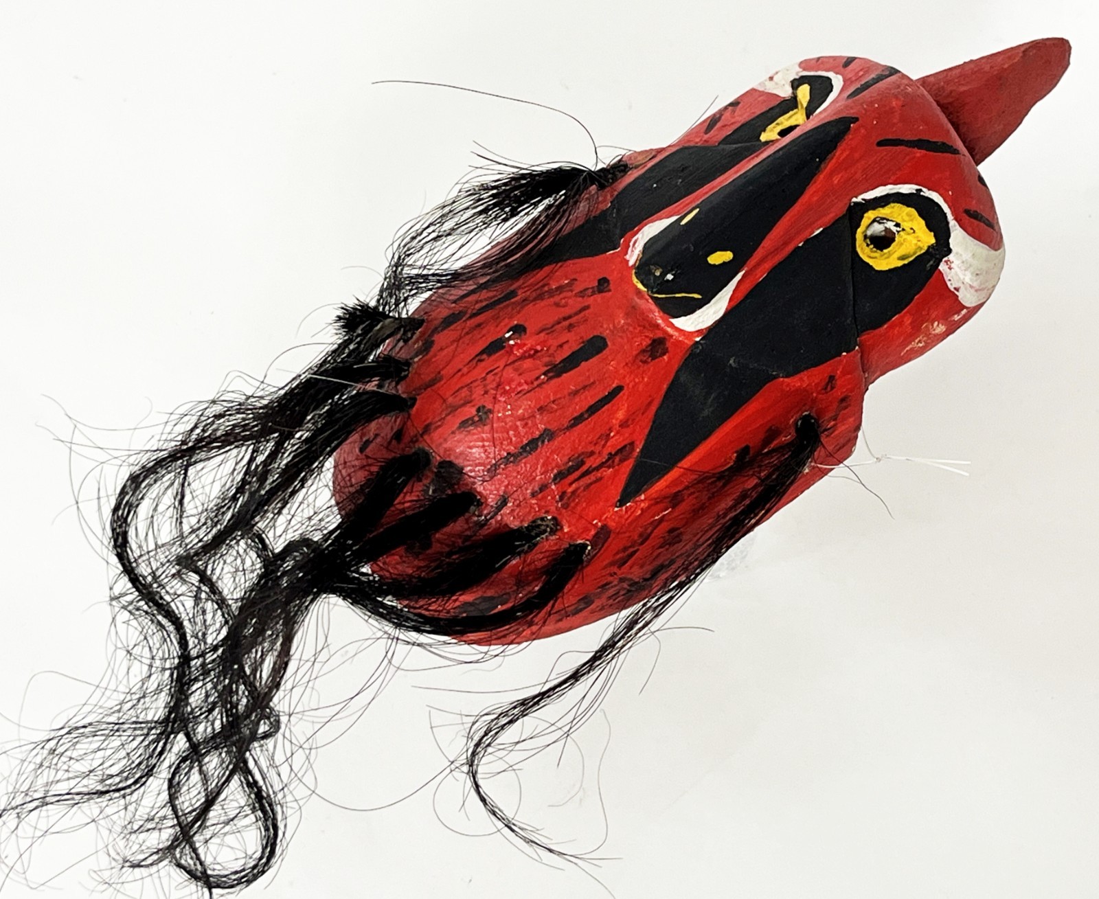 MAYO PASCOLA YAQUI FOLK ART ETHNOGRAPHIC CARVED WOOD OWL BIRD DANCE MASK SONORA