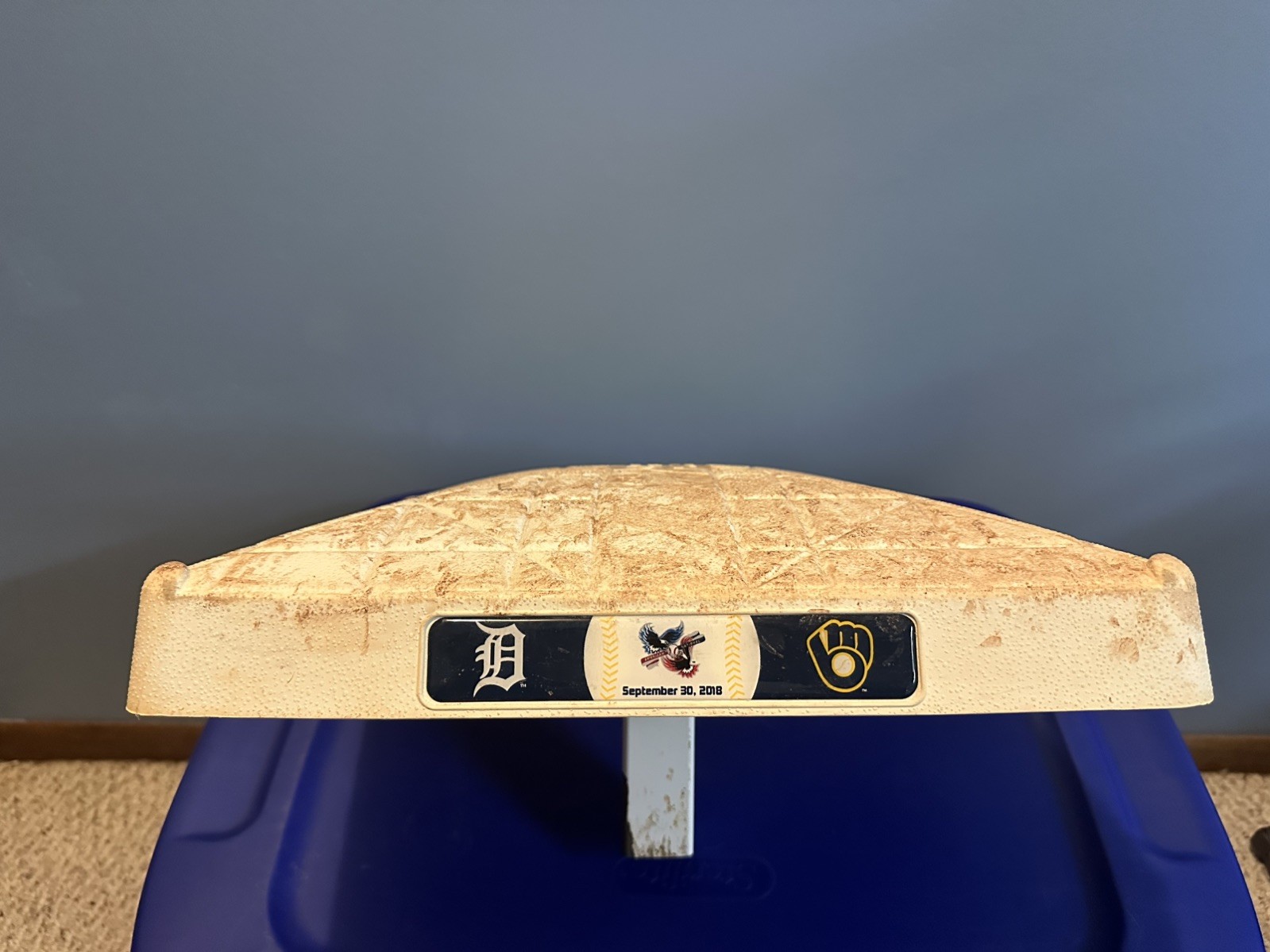 Milwaukee Brewers Game Used Base vs Detroit Tigers 1st Base: INN 1-9 9/30/18 MLB