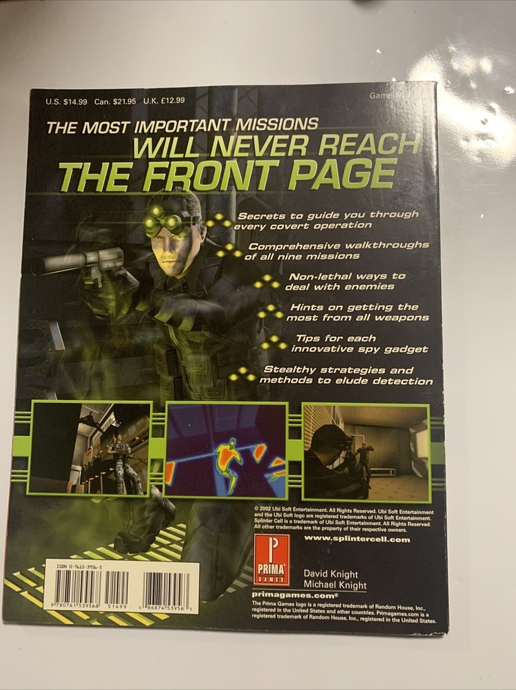 SPLINTER CELL - STEALTH ACTION REDEFINED- Prima Official Strategy Guide Book