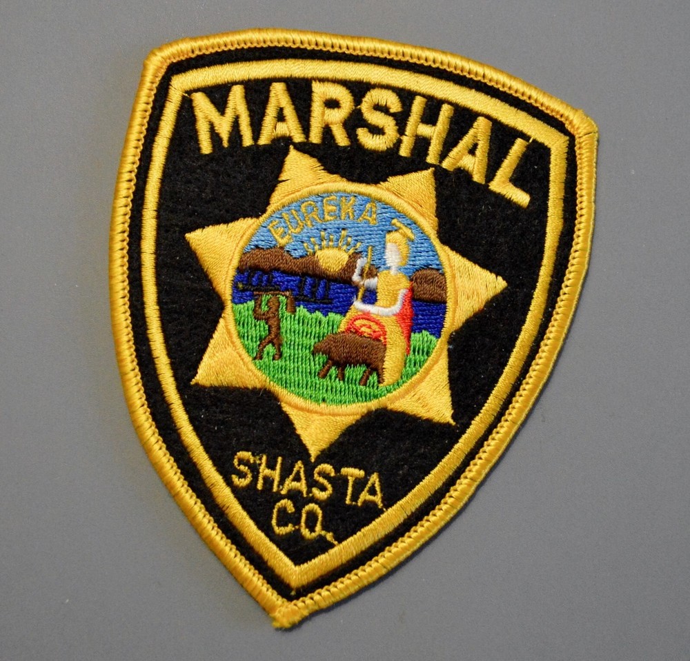 Shasta County California Marshal Black Felt Patch ++ Mint CA