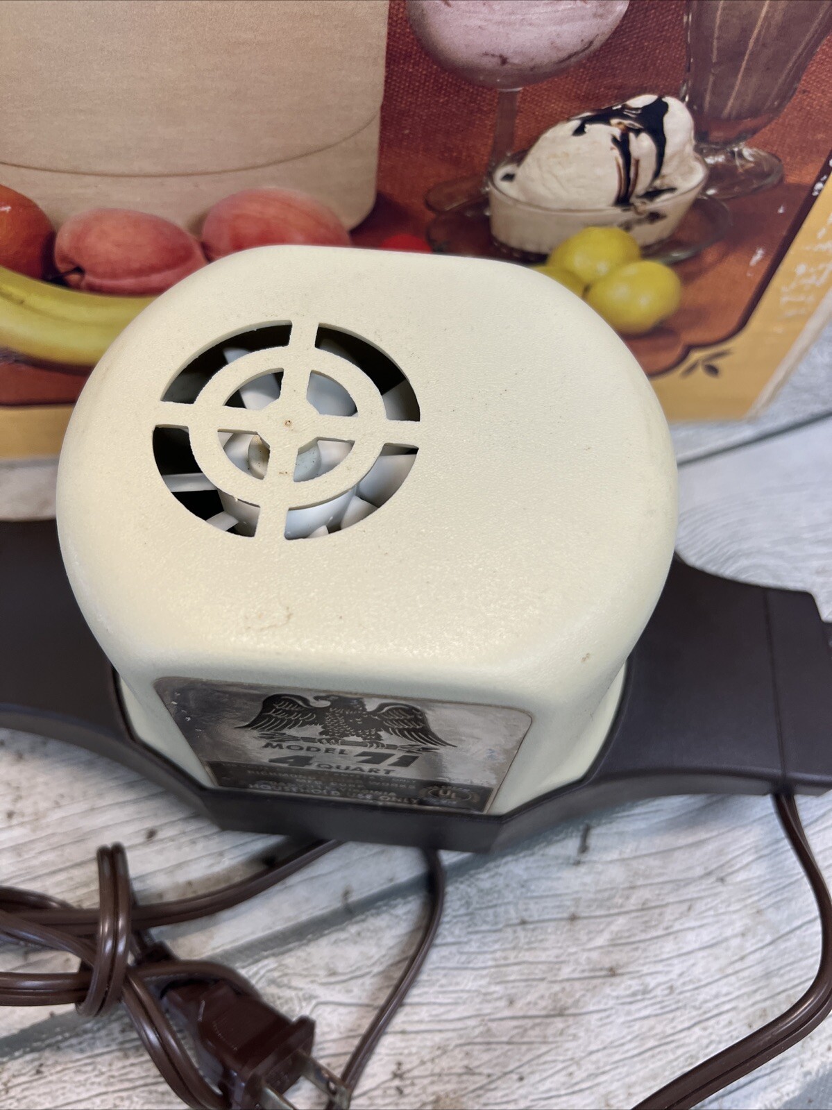 Model 71 Richmond Cedar Works 4 Quart Ice Cream Maker Motor Replacement